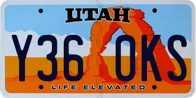 UT license plate Y360KS