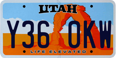 UT license plate Y360KW
