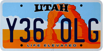 UT license plate Y360LG