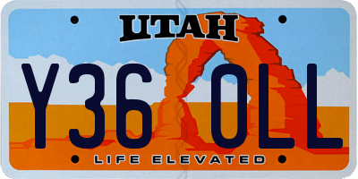 UT license plate Y360LL