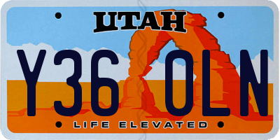 UT license plate Y360LN