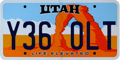 UT license plate Y360LT