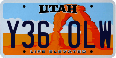 UT license plate Y360LW