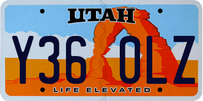 UT license plate Y360LZ