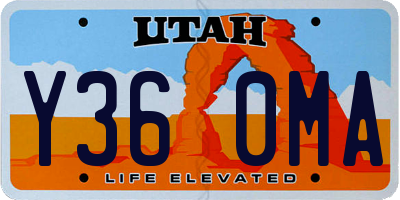 UT license plate Y360MA