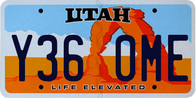 UT license plate Y360ME