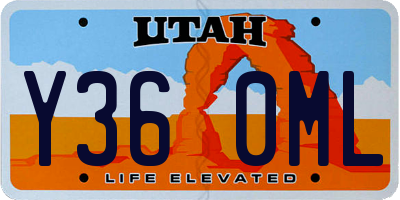 UT license plate Y360ML