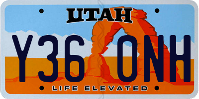 UT license plate Y360NH