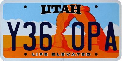 UT license plate Y360PA