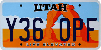 UT license plate Y360PF