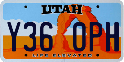 UT license plate Y360PH