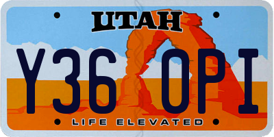 UT license plate Y360PI