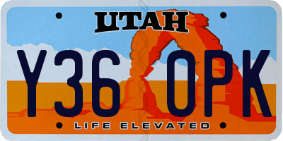 UT license plate Y360PK