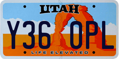 UT license plate Y360PL