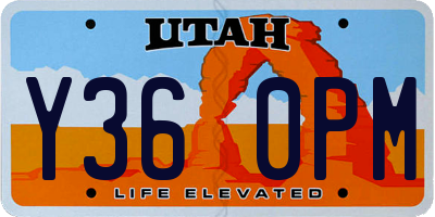 UT license plate Y360PM