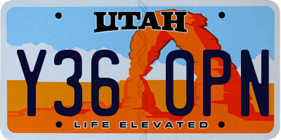 UT license plate Y360PN