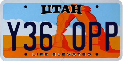 UT license plate Y360PP