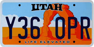 UT license plate Y360PR