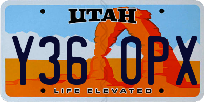 UT license plate Y360PX