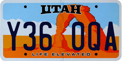 UT license plate Y360QA