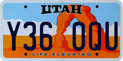 UT license plate Y360QU