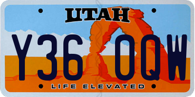 UT license plate Y360QW