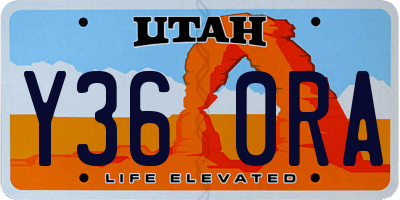 UT license plate Y360RA