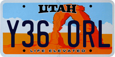 UT license plate Y360RL