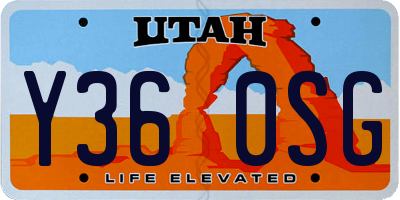 UT license plate Y360SG