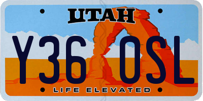 UT license plate Y360SL