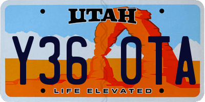 UT license plate Y360TA