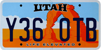 UT license plate Y360TB