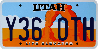 UT license plate Y360TH