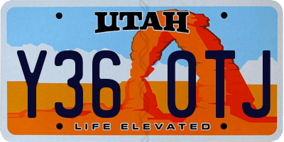 UT license plate Y360TJ