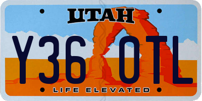 UT license plate Y360TL