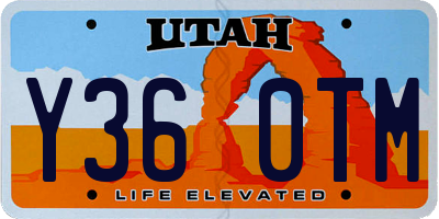 UT license plate Y360TM