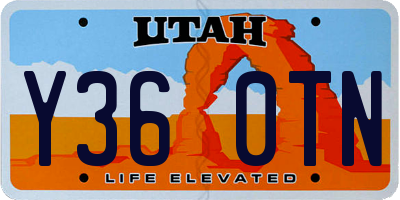 UT license plate Y360TN