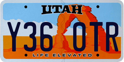 UT license plate Y360TR