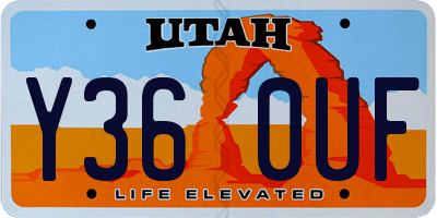 UT license plate Y360UF