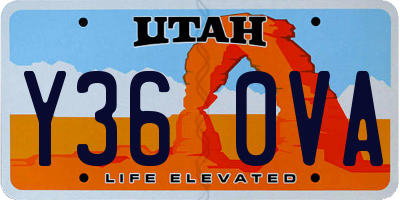 UT license plate Y360VA