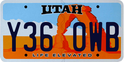 UT license plate Y360WB