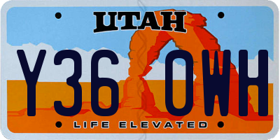 UT license plate Y360WH