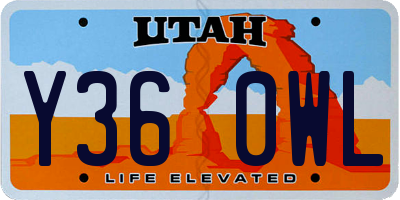 UT license plate Y360WL