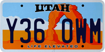 UT license plate Y360WM