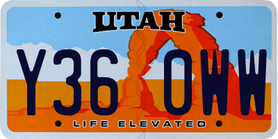 UT license plate Y360WW