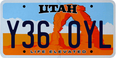 UT license plate Y360YL
