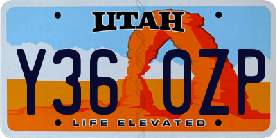 UT license plate Y360ZP