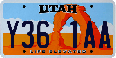 UT license plate Y361AA