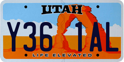 UT license plate Y361AL
