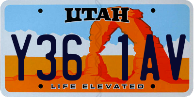 UT license plate Y361AV